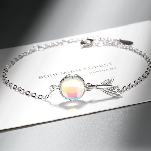 NEW 925 Sterling Silver Moonstone Mermaid Bracelet - Picture 4 of 9